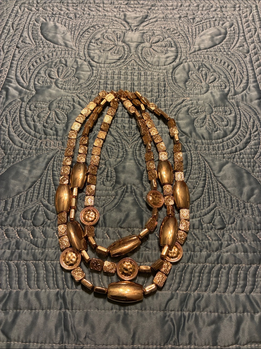 NWOT Chico's Gold Multi-Strand Beaded Necklace